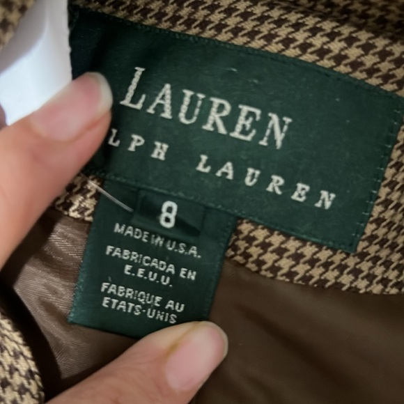 Ralph Lauren 2 piece set plaid high rise trousers and blazer jacket, size 8 - Picture 11 of 13